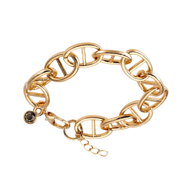 Sumatran Tiger Gold Mariner Link Bracelet