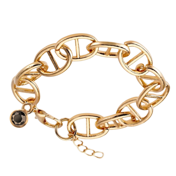 Sumatran Tiger Gold Mariner Link Bracelet